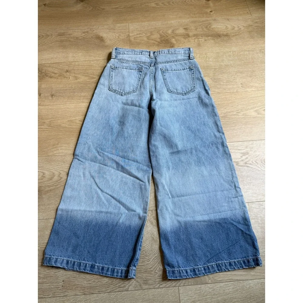 NWT Gap Kids high rise stride ankle wide leg jeans 100% cotton size 8